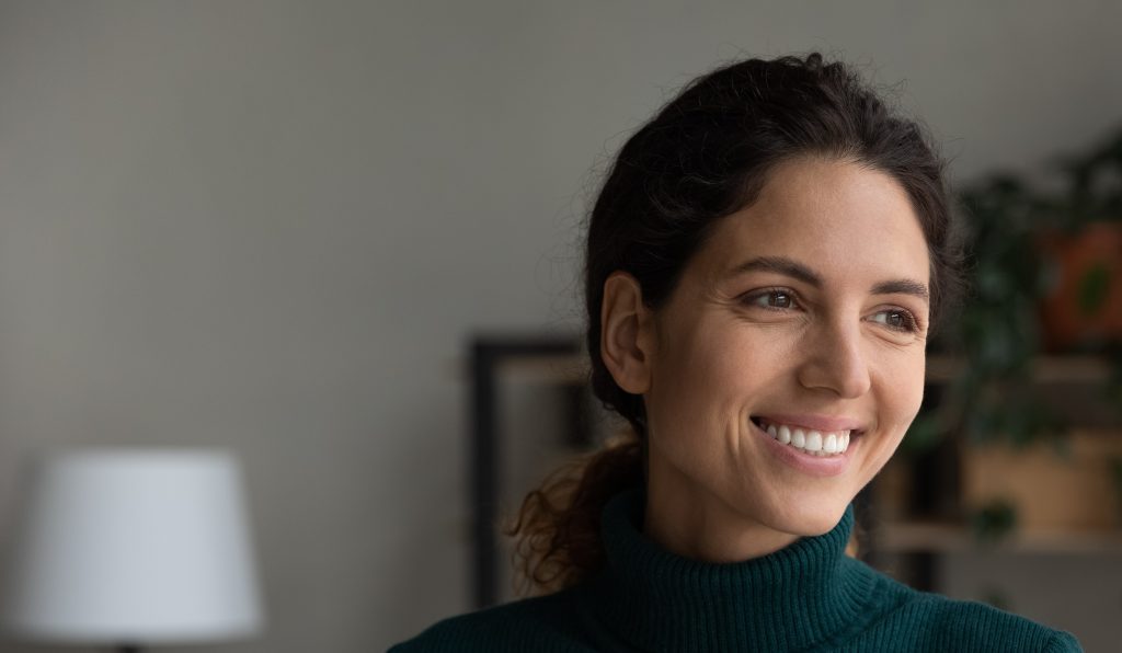 woman smiling after receiving support